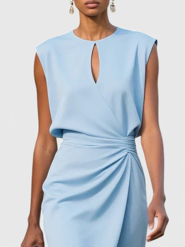 Draped Elegance Maxi Dress in Chiffon for Formal Events and Parties