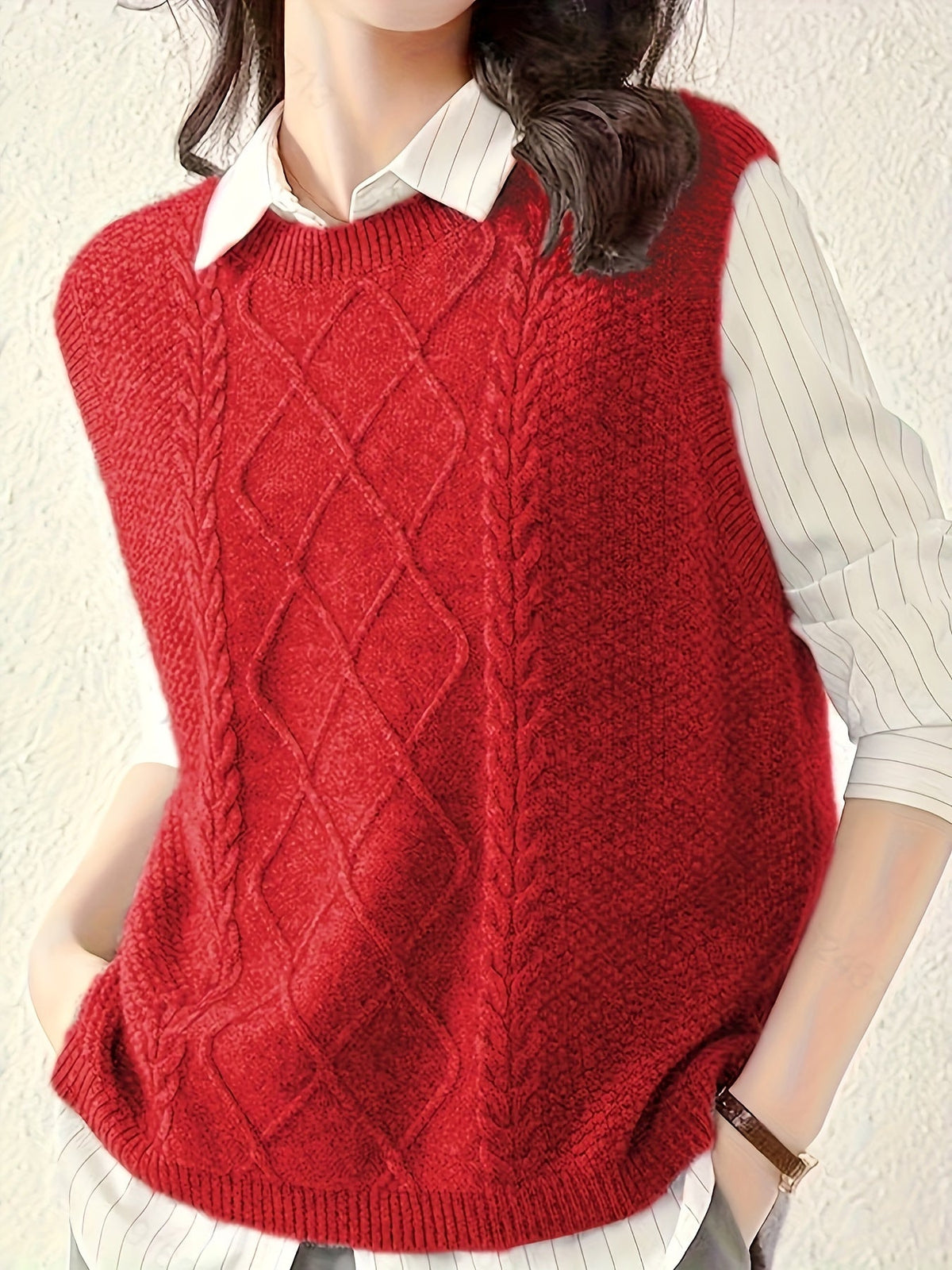 Cable-Knit Sweater Vest | Cozy Knitwear | Casual Layering Essential