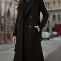 Double-Breasted Long Coat for Women | Warm Wool Blend | Elegant Outerwear