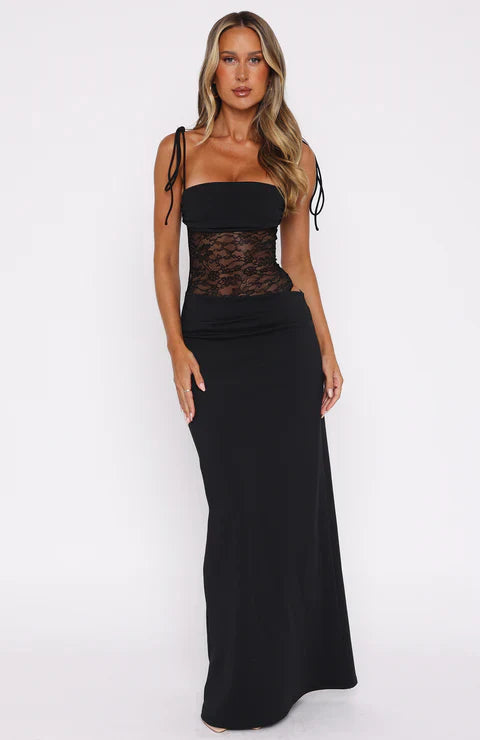 Lace Square Neck Maxi Dress Women UK – Formal Occasion, Wedding Guest