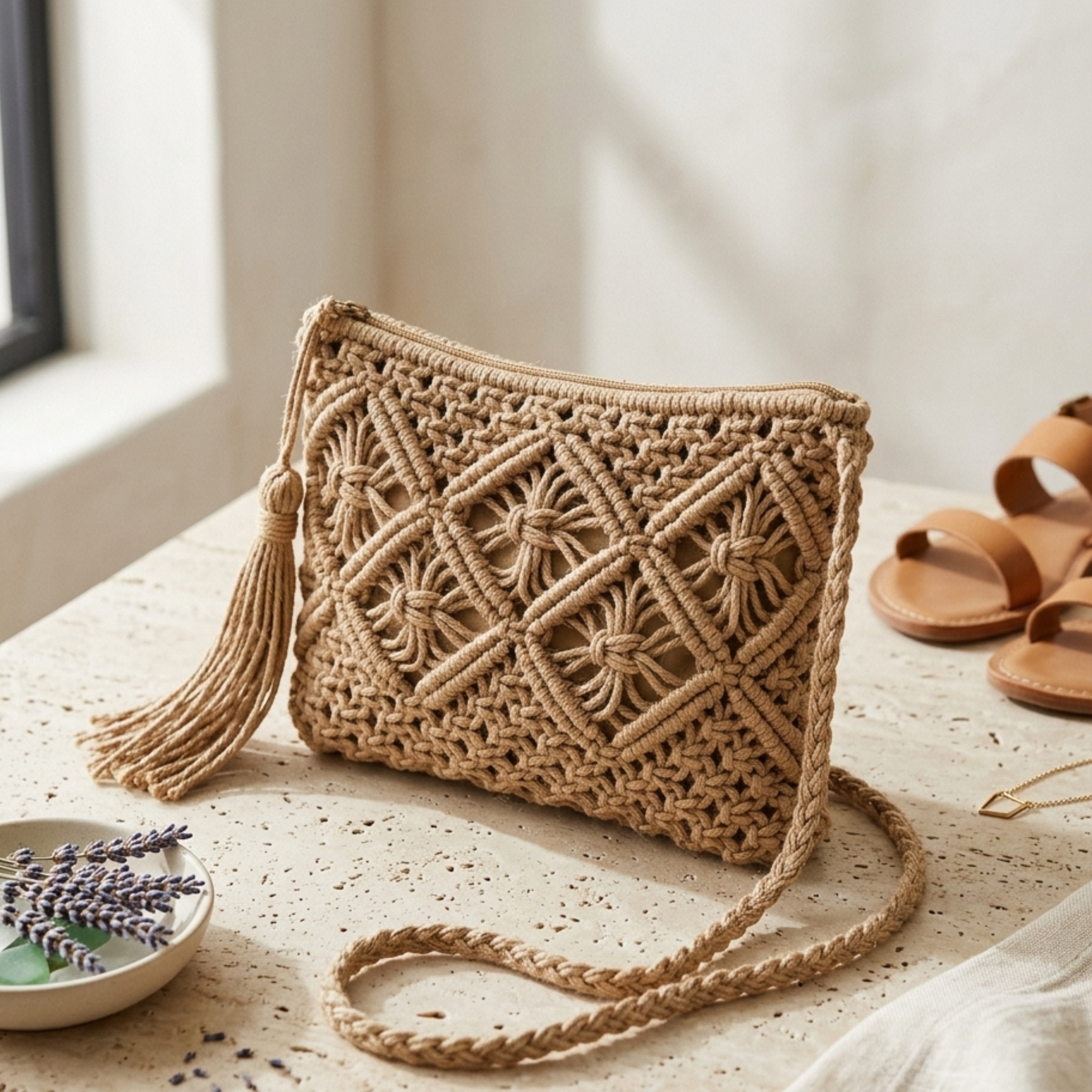 Eco-Friendly Woven Crossbody Bag UK – Sustainable Fashion Accessory for Smart Casual Office Wear, Holiday