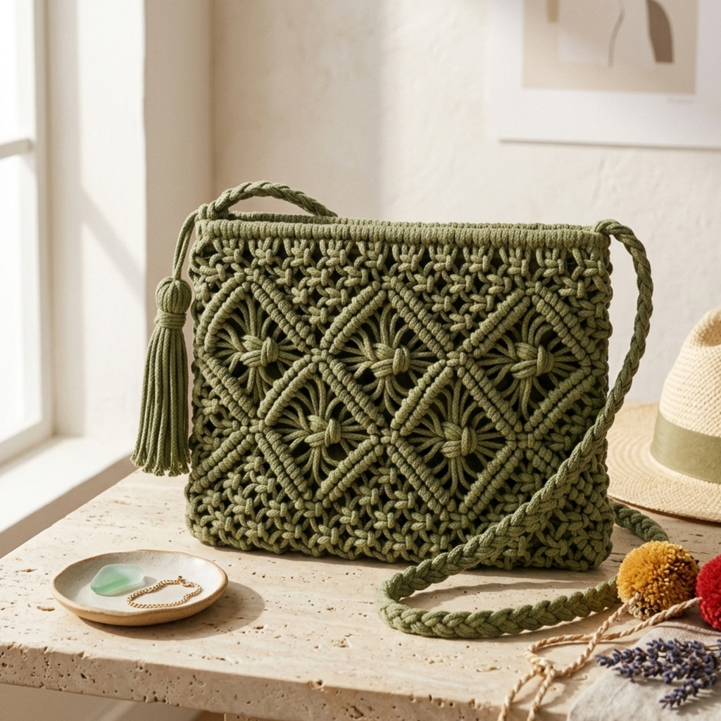 Eco-Friendly Woven Crossbody Bag UK – Sustainable Fashion Accessory for Smart Casual Office Wear, Holiday