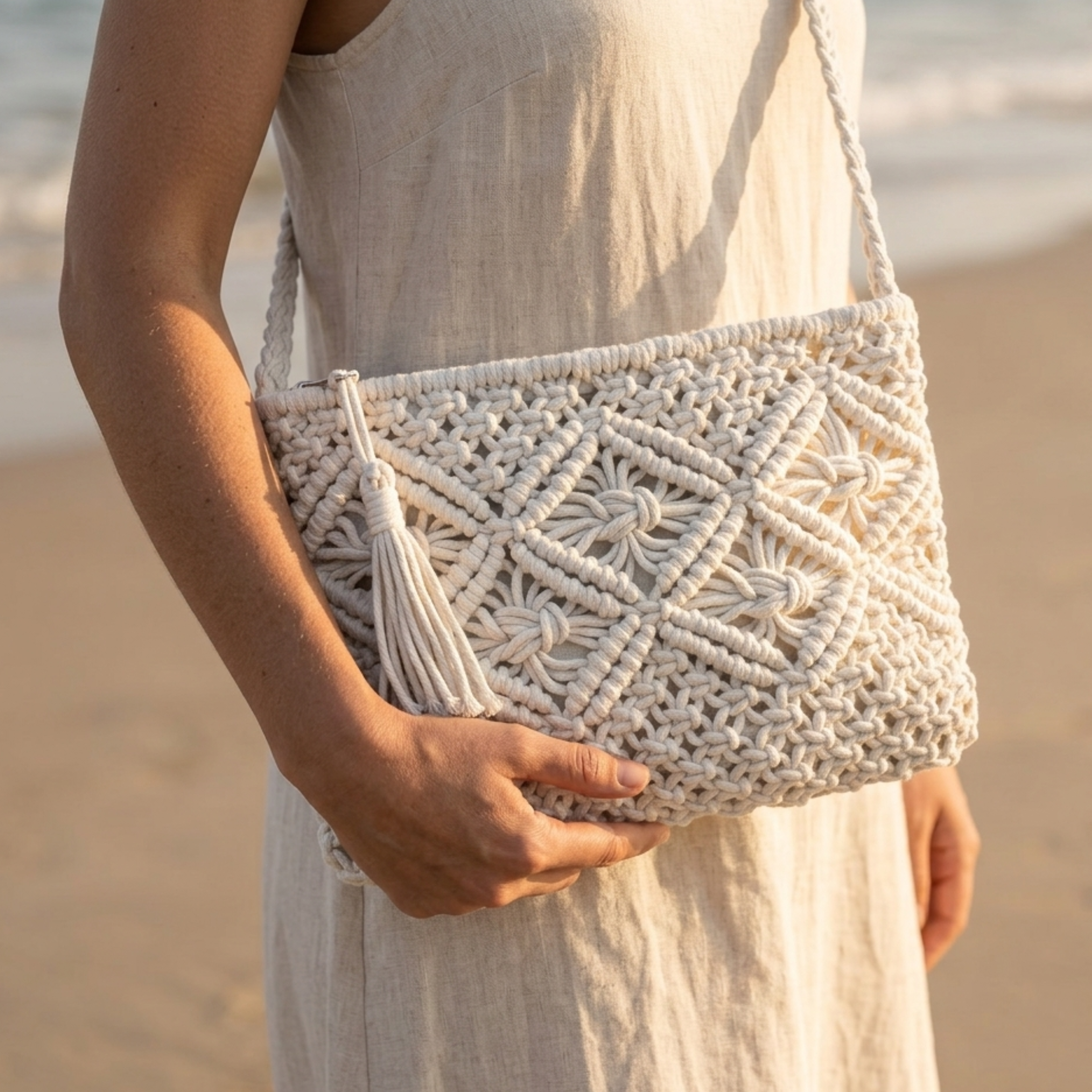 Eco-Friendly Woven Crossbody Bag UK – Sustainable Fashion Accessory for Smart Casual Office Wear, Holiday