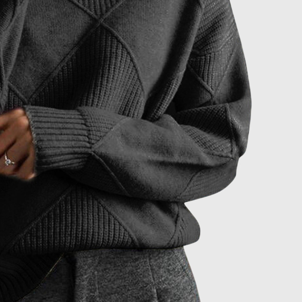 Roll Neck Jumper in Soft Knit Fabric for Casual Wear