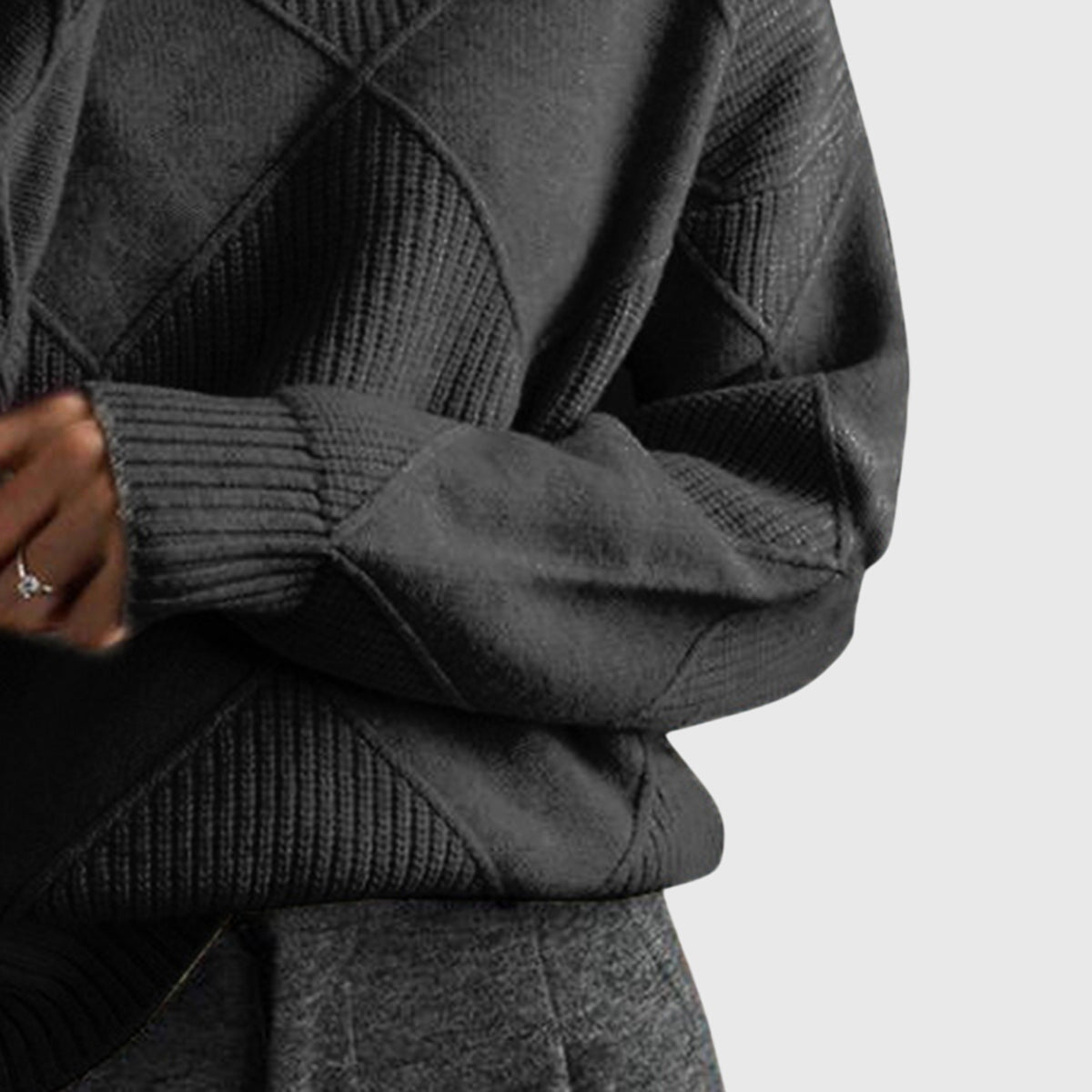 Roll Neck Jumper in Soft Knit Fabric for Casual Wear