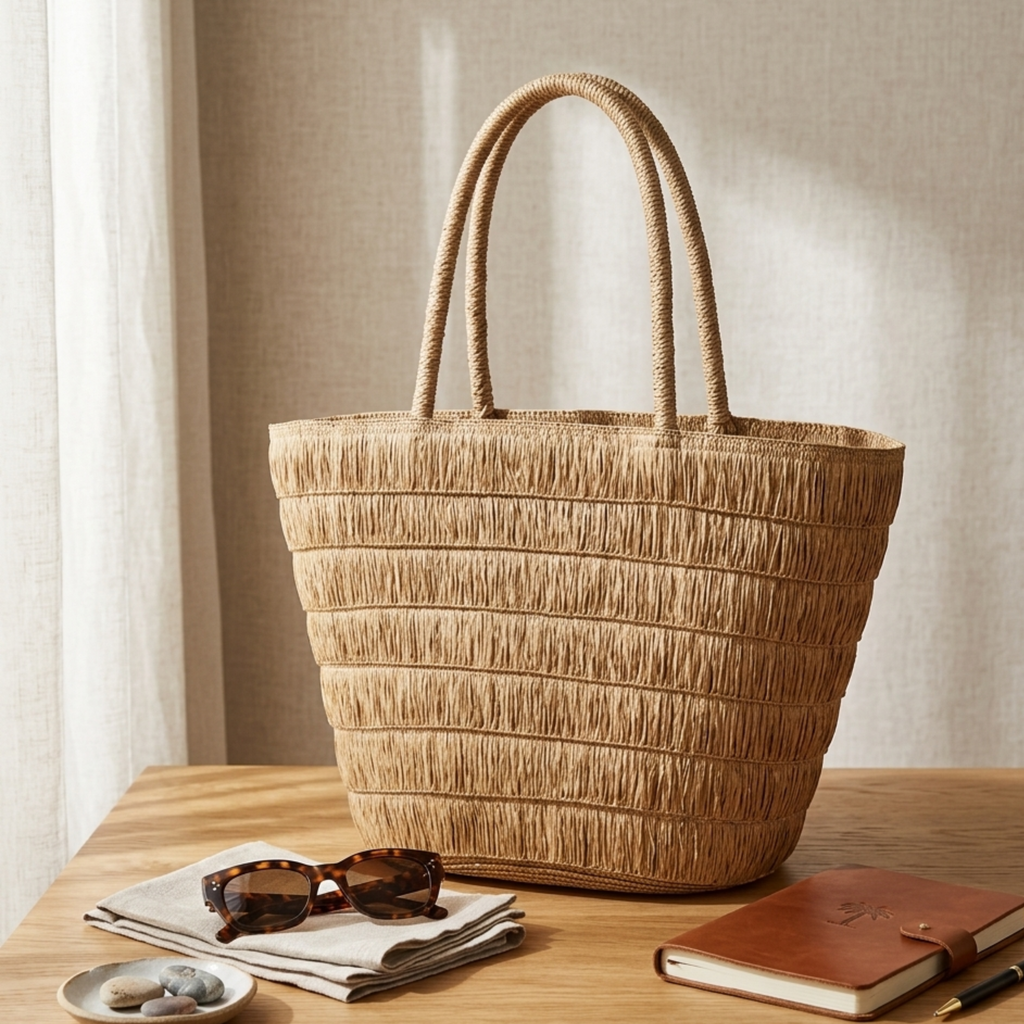 Woven Tote Shoulder Bag Women UK – Sustainable Summer Style for Brunch, Holiday Outfit