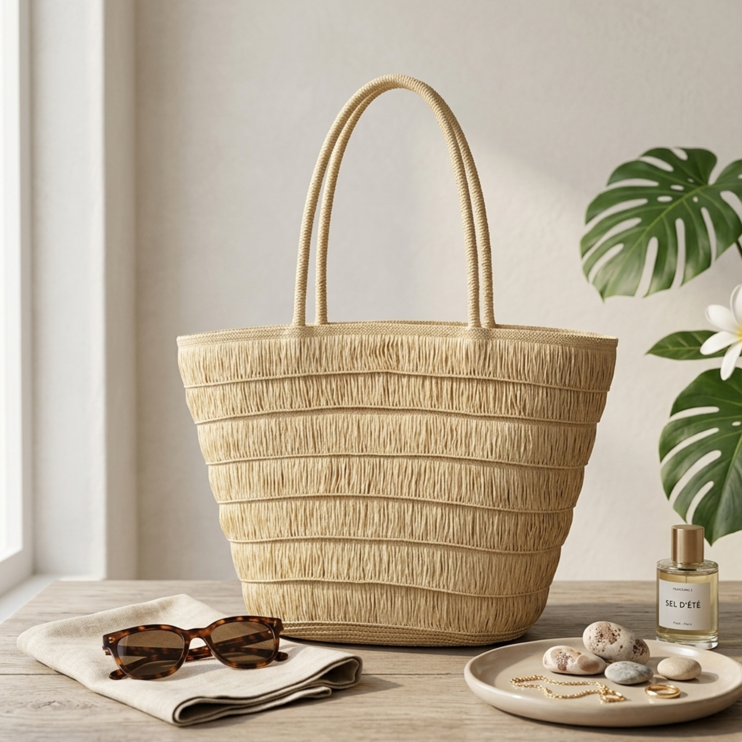 Woven Tote Shoulder Bag Women UK – Sustainable Summer Style for Brunch, Holiday Outfit