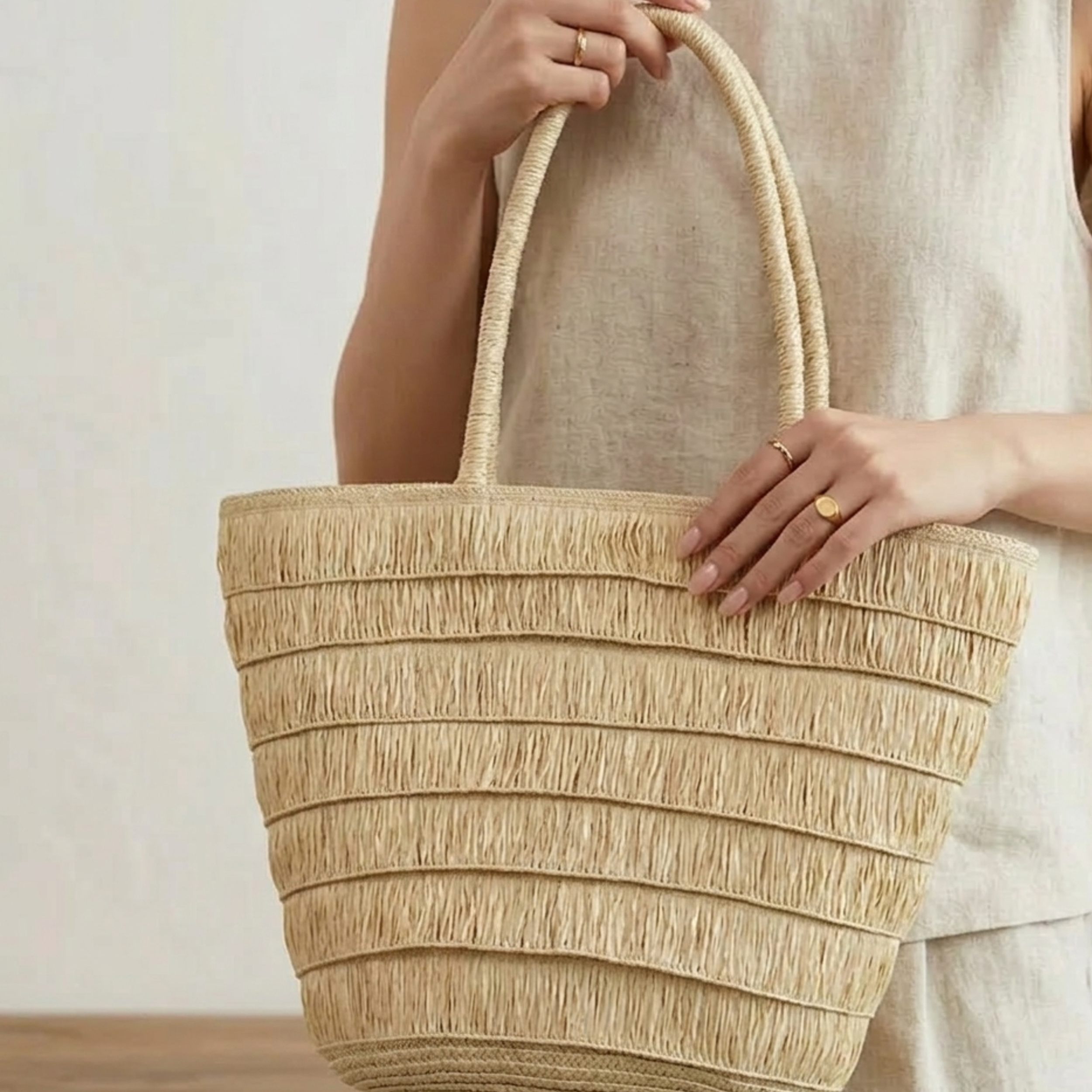 Woven Tote Shoulder Bag Women UK – Sustainable Summer Style for Brunch, Holiday Outfit