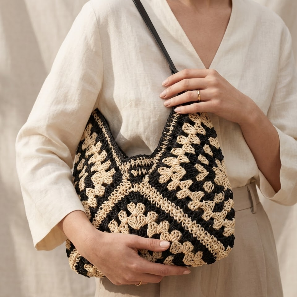 Braided Straw Tote Bag Women UK – Eco-Friendly Summer Accessory, Holiday Outfit Garden Party