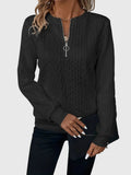 Zippered Jumper in Soft Knit Fabric for Casual Wear and Layering