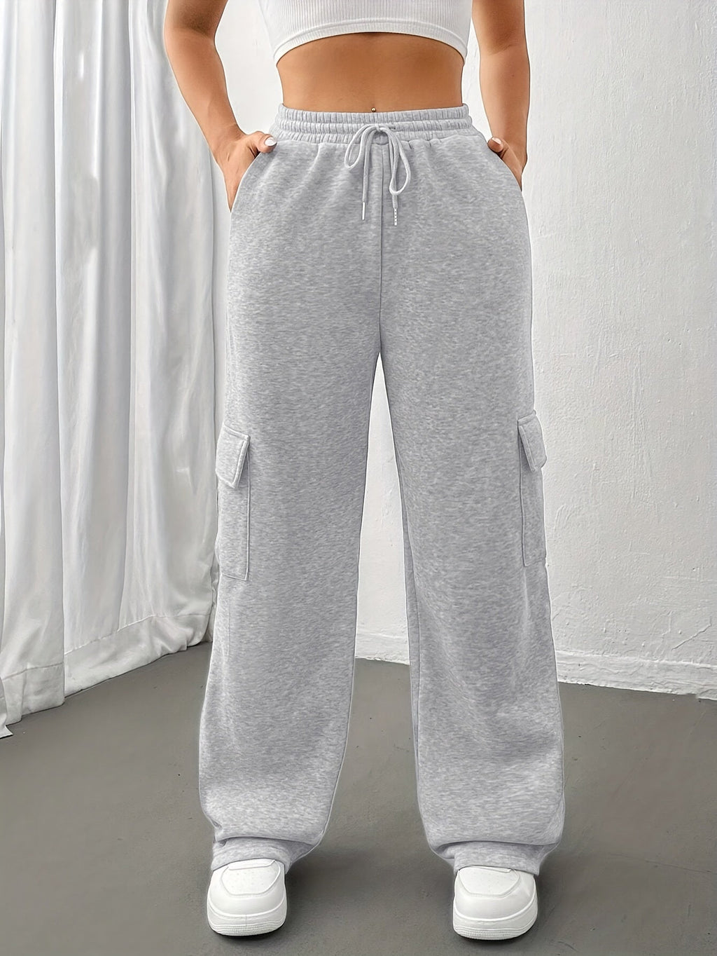 Relaxed Cargo Sweatpants for Women | Soft Cotton Blend | Casual Comfort Wear