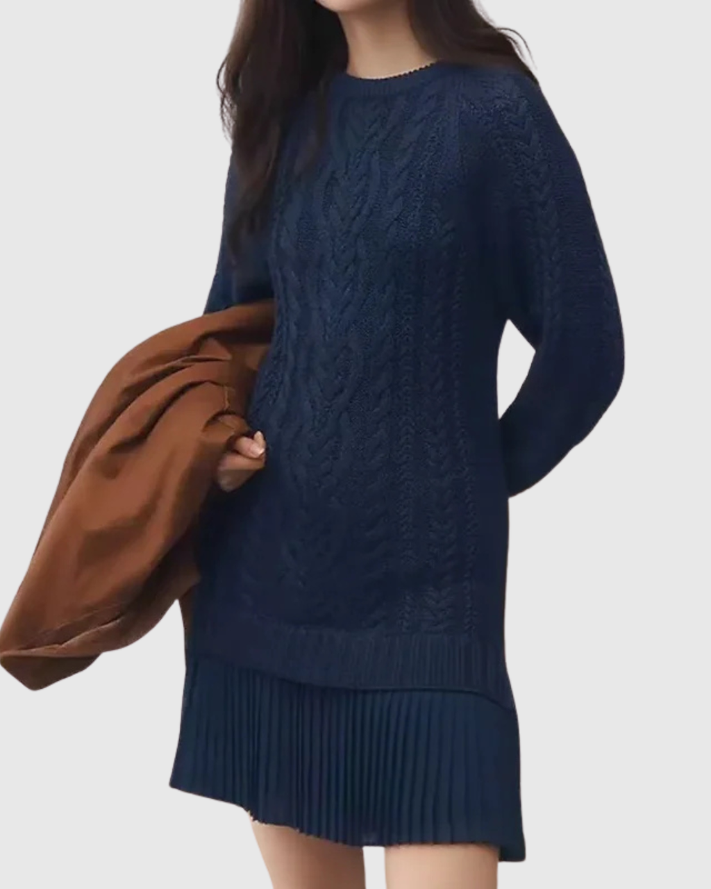 Classic Jumper Dress in Soft Knit Fabric for Casual Wear and Layering