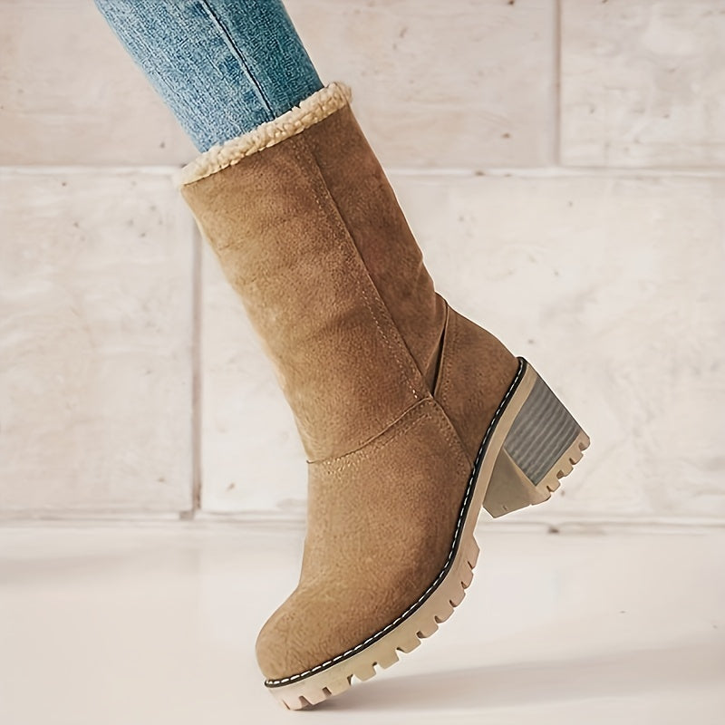 Cozy Cuffed Ankle Boots in Soft Suede for Casual Wear