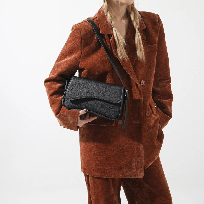 Baguette Shoulder Bag Women UK – Curved Design Handbag, Smart Casual Office Wear & Evening