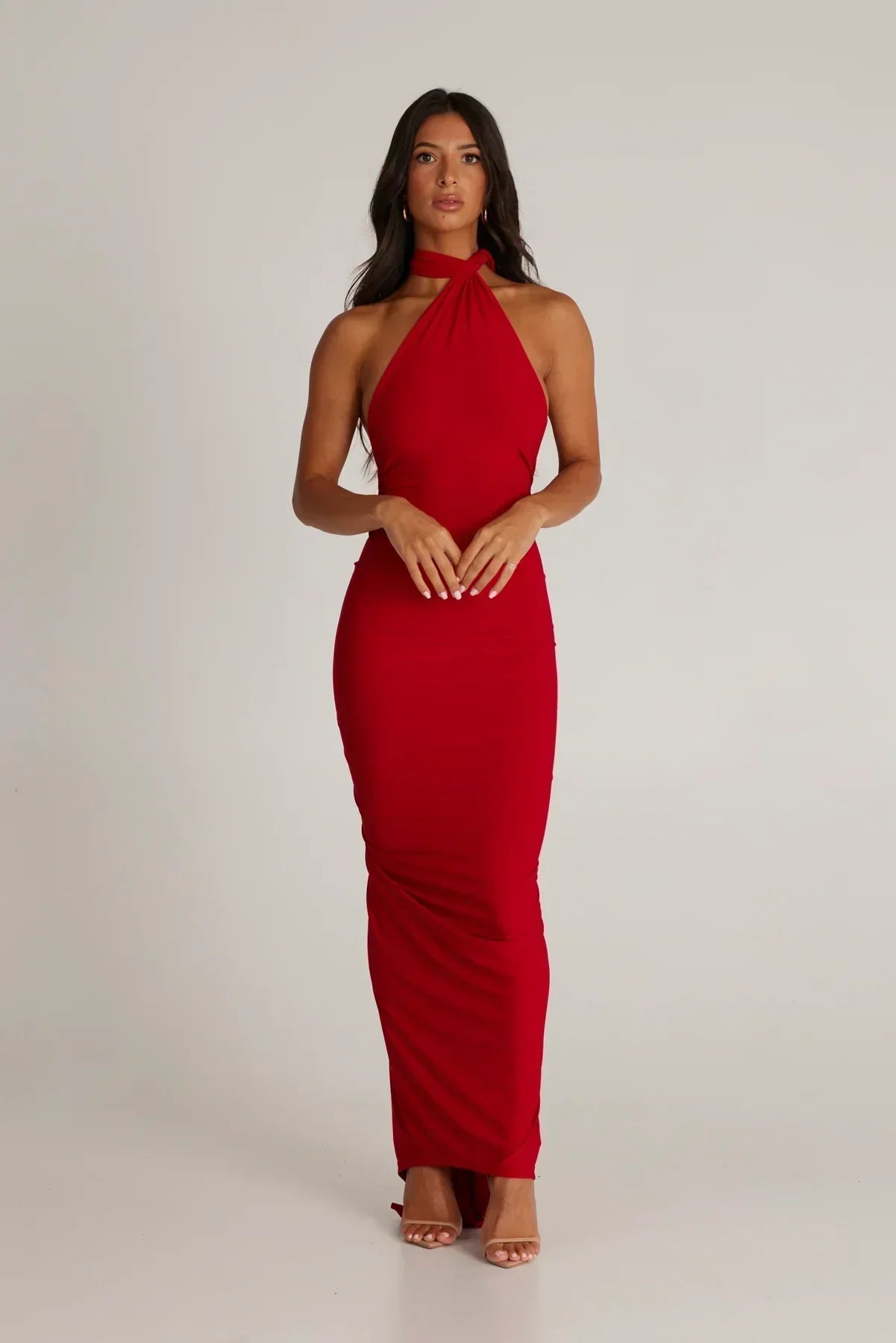 One-Shoulder Maxi Dress with Sash | Grecian Style Evening Wear Dress