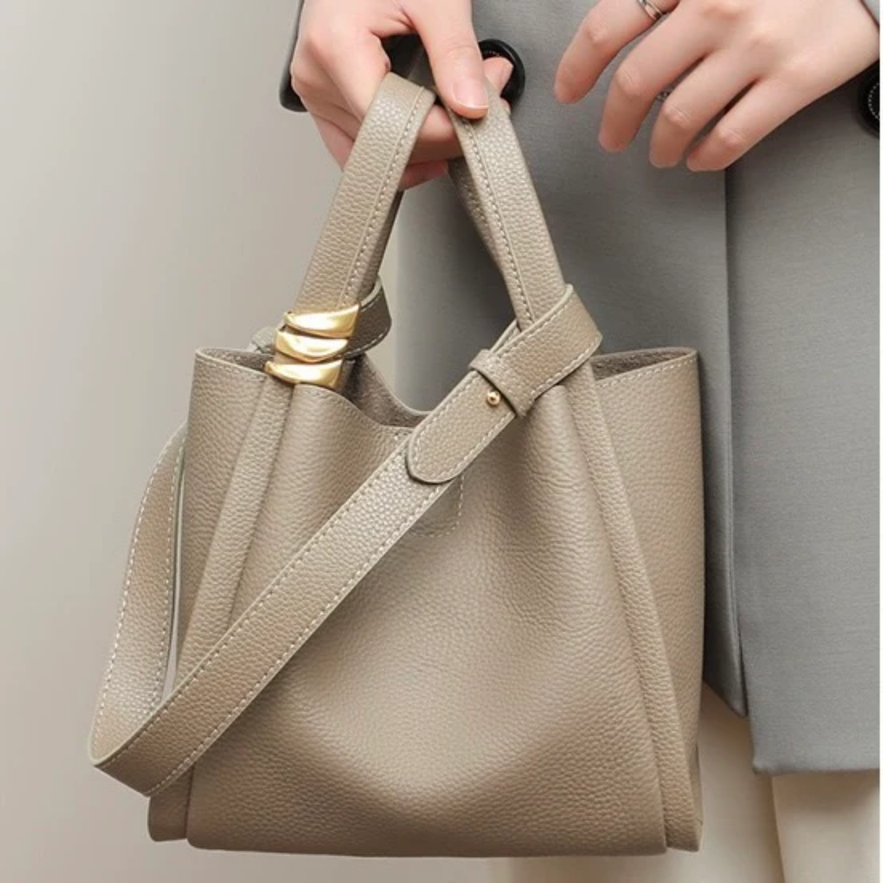 Genuine Leather Crossbody Bucket Bag UK – Everyday Use Smart Casual Evening Accessory, Brunch & Holiday Wear