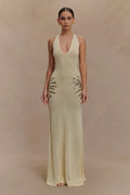 Sequin Plunging Open-Back Maxi Dress Women UK – Evening Gown, Cocktail Event
