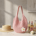 Hollow-Out Knitted Tote Bag UK – Sustainable Fashion Accessory, Smart Casual Office Wear Evening