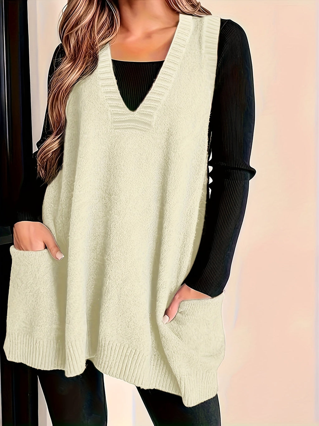 Relaxed Longline Vest in Soft Fabric for Casual Layering