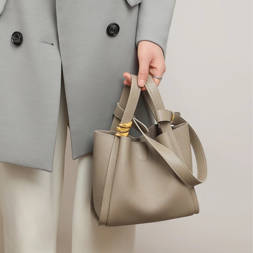 Genuine Leather Crossbody Bucket Bag UK – Everyday Use Smart Casual Evening Accessory, Brunch & Holiday Wear
