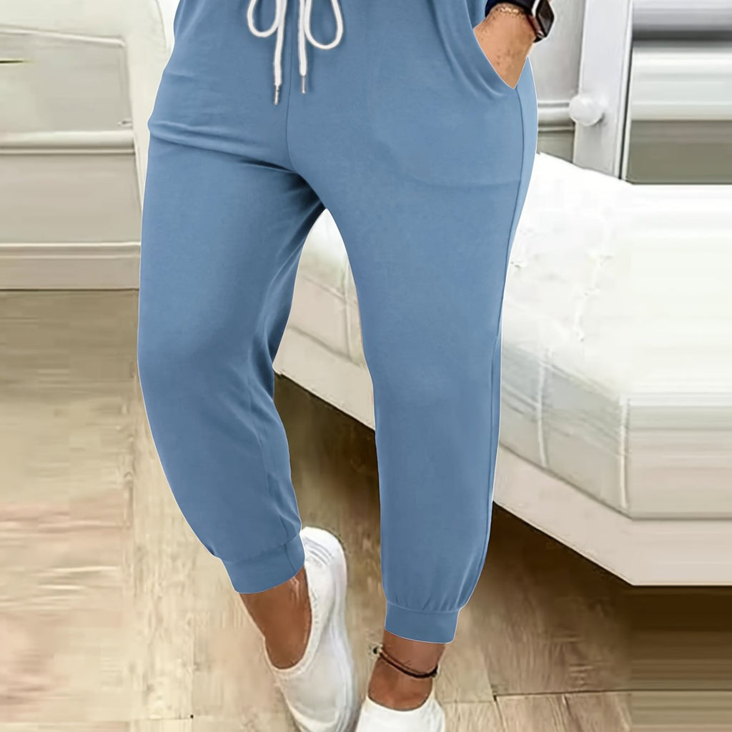 Tapered Drawstring Joggers for Women | Soft Cotton Blend | Casual Wear