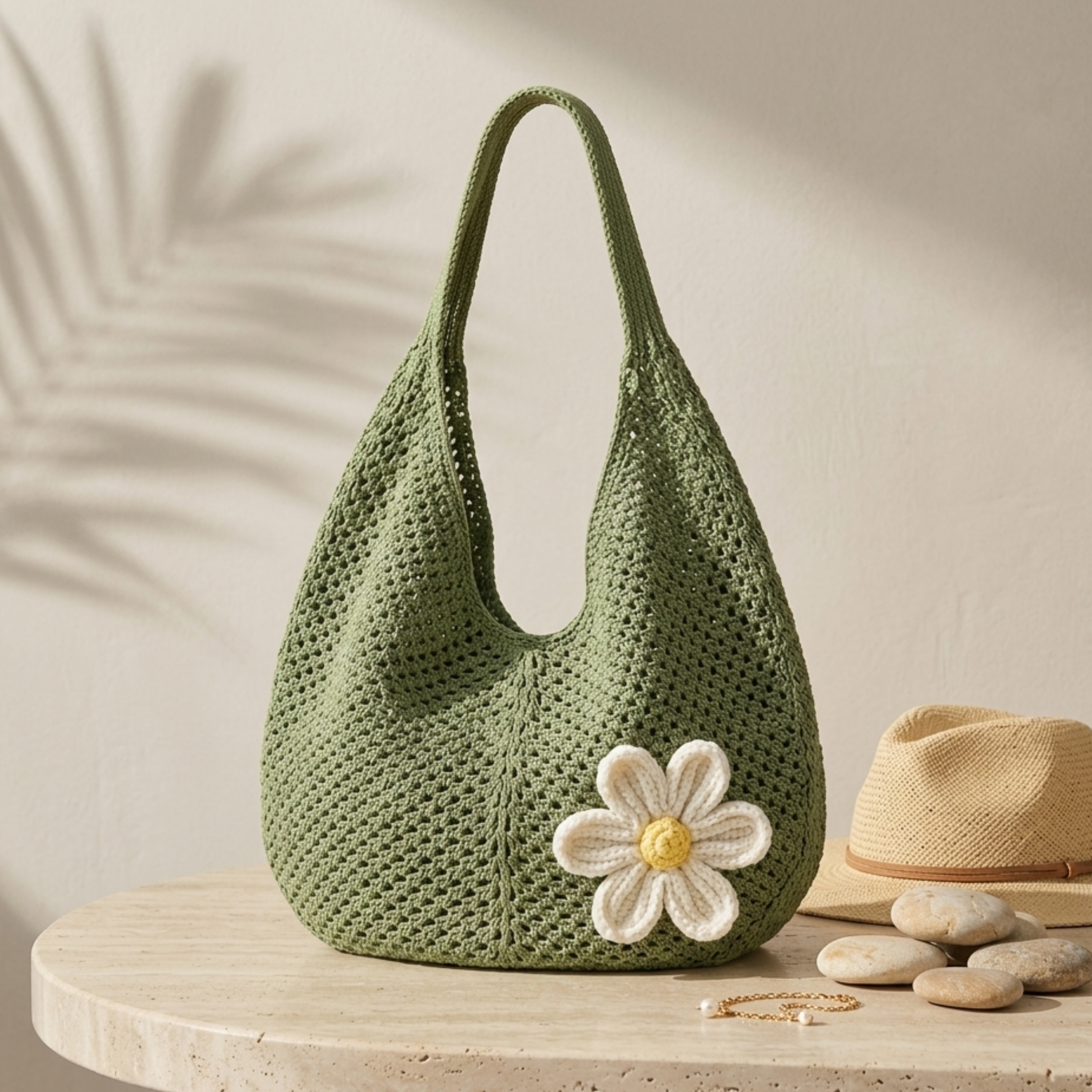 Hollow-Out Knitted Tote Bag UK – Sustainable Fashion Accessory, Smart Casual Office Wear Evening