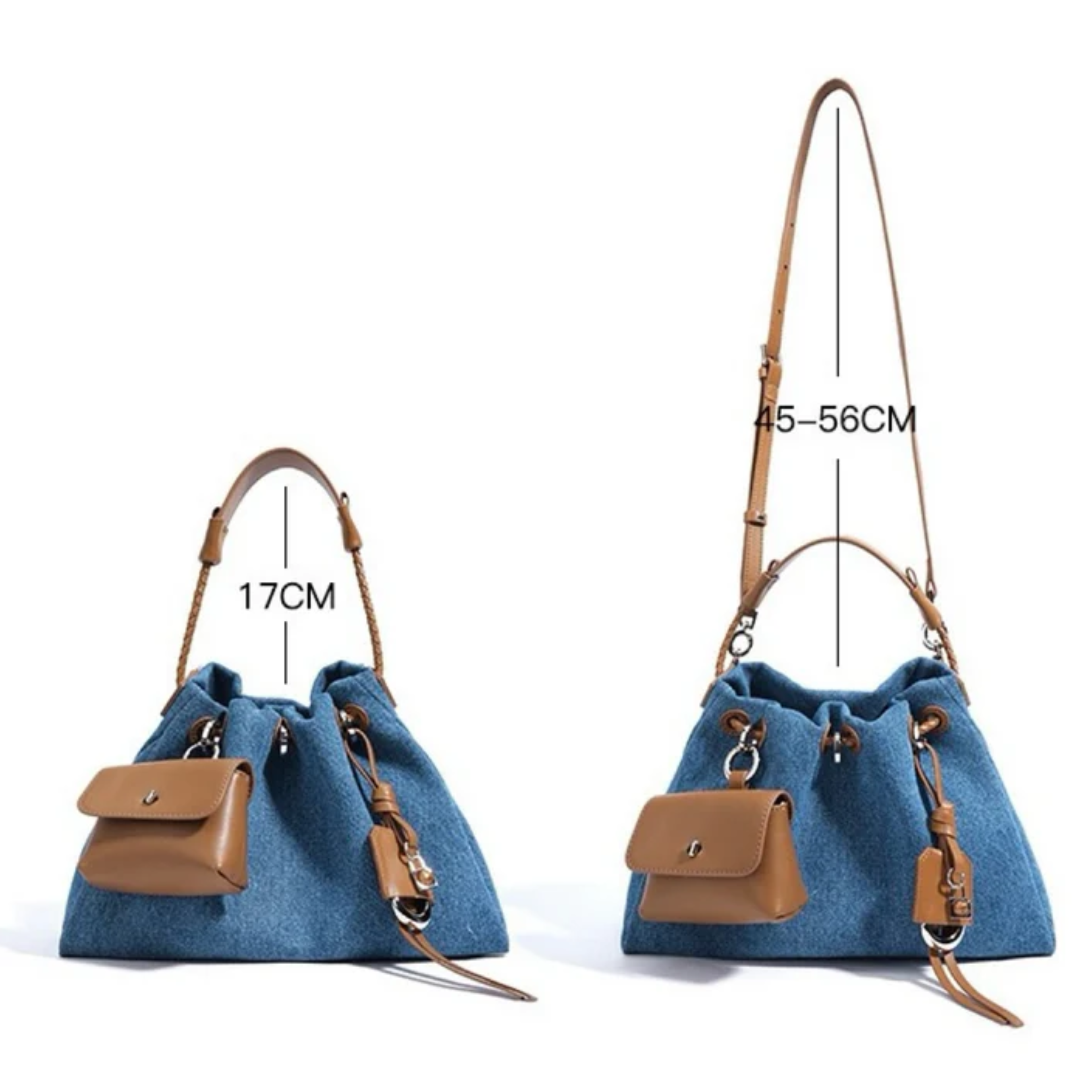 Genuine Leather Denim Patchwork Hobo Bag Women UK – Everyday Use, Smart Casual Accessory
