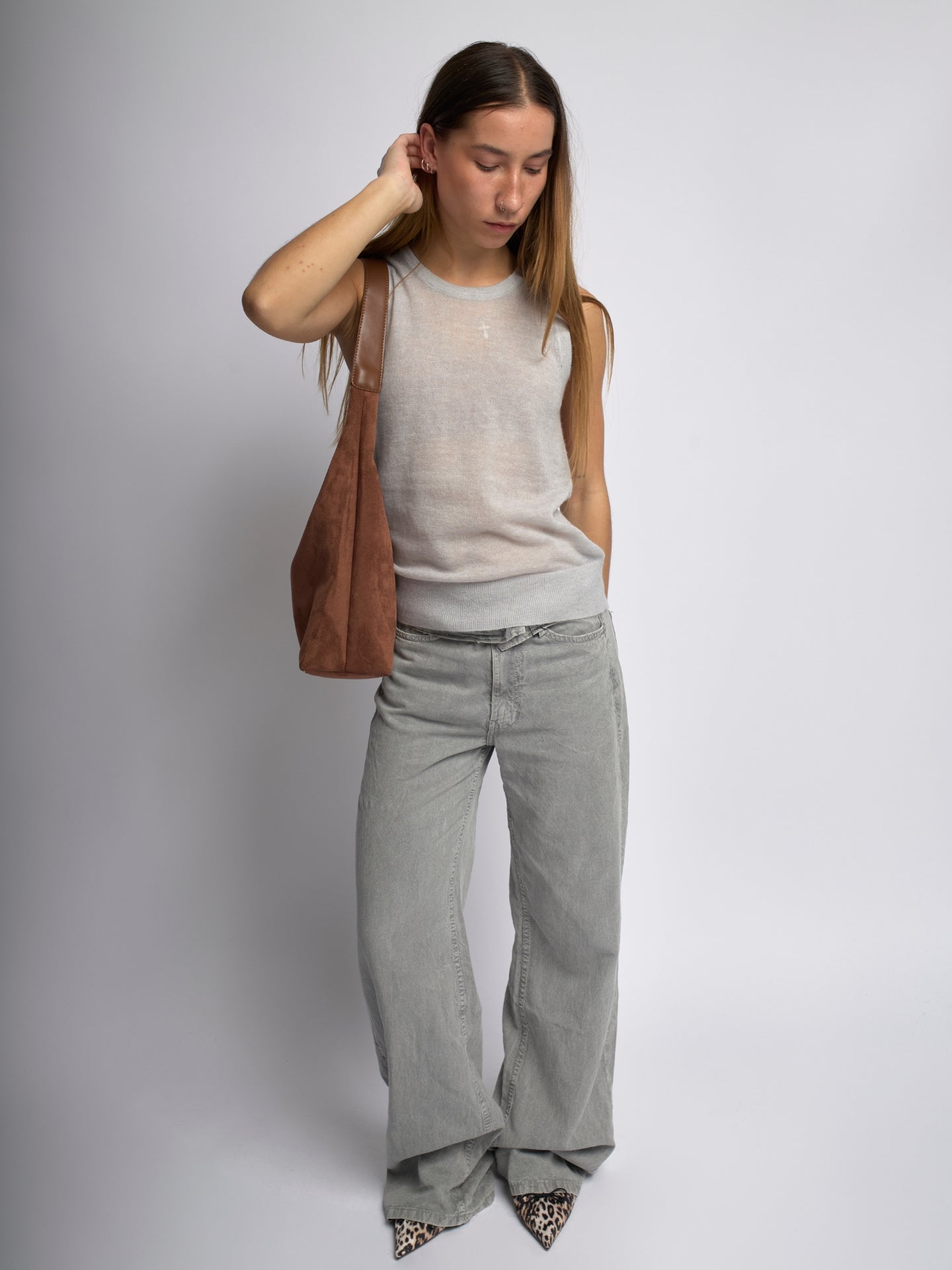 Vegan Leather Half-Moon Tote Bag Women UK – Stylish Handbag for Workwear, Smart Casual