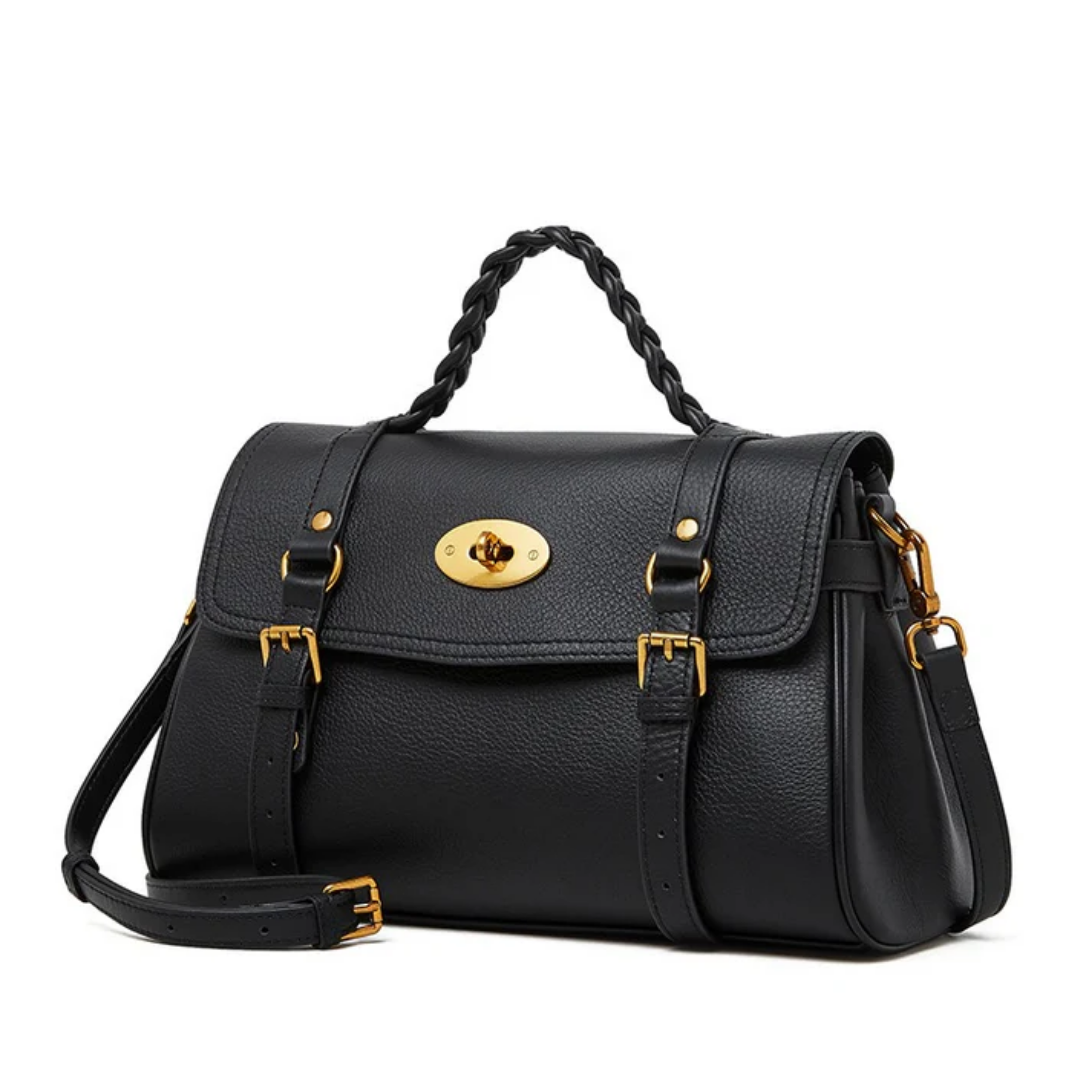 Brown Genuine Leather Braided Handle Satchel Bag Women UK – Everyday Use, Smart Casual