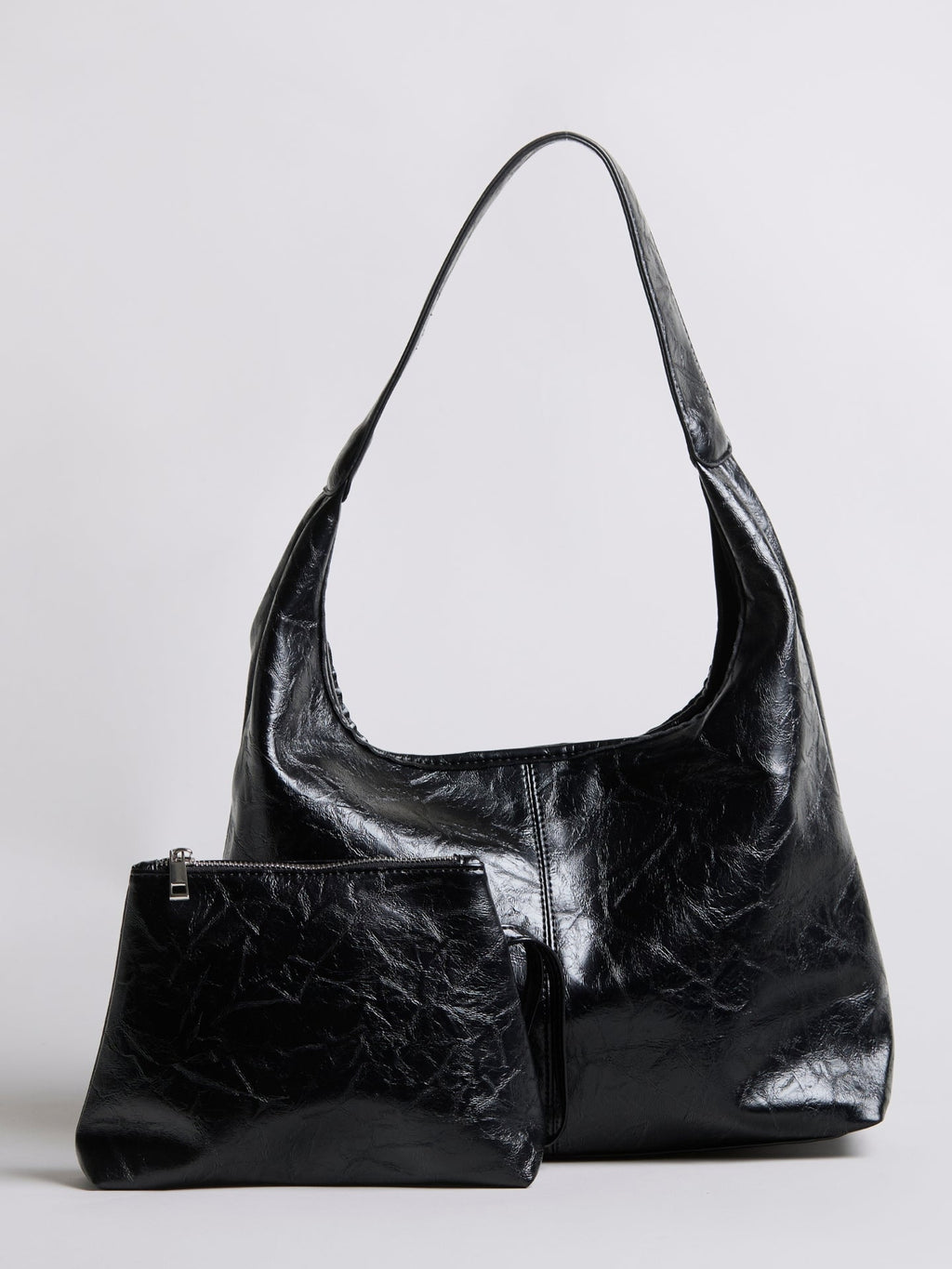 Black Distressed Vegan Leather Tote Bag Women UK – Stylish Durable Everyday Use, Smart Casual Office