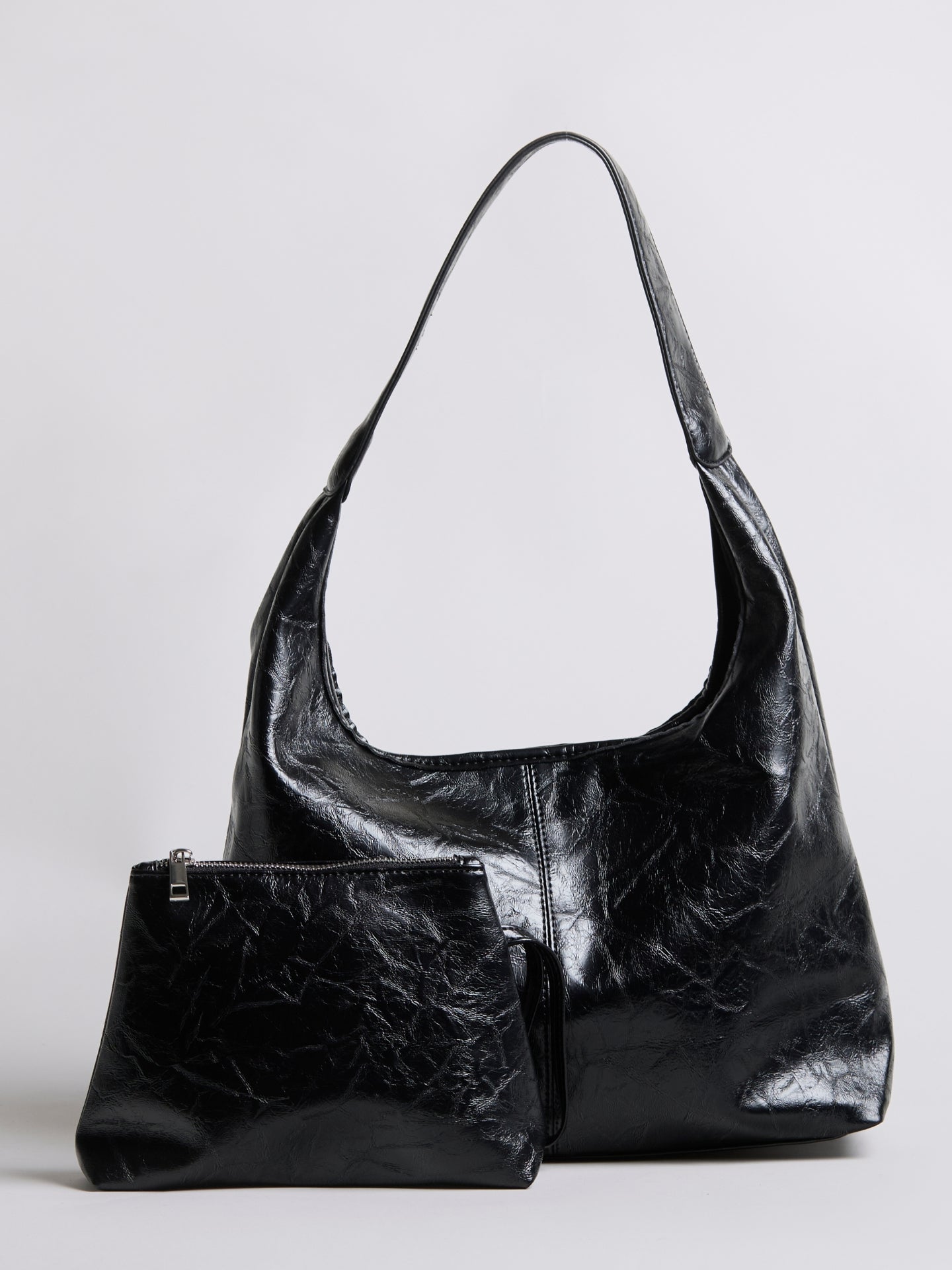 Black Distressed Vegan Leather Tote Bag Women UK – Stylish Durable Everyday Use, Smart Casual Office