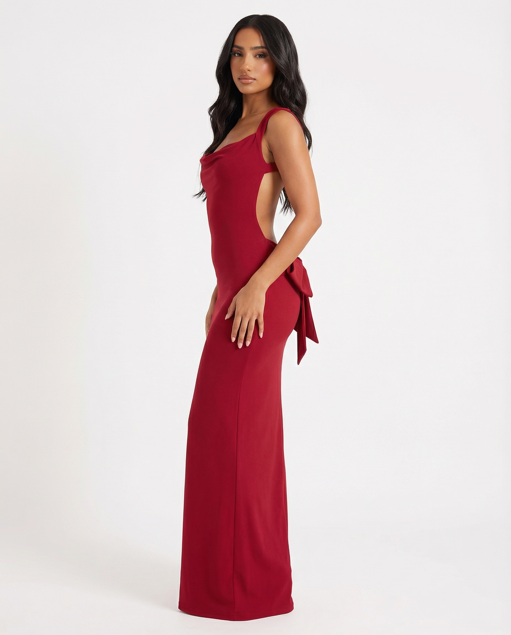 Red Backless Maxi Dress Women UK – Elegant Evening Gown, Wedding Guest