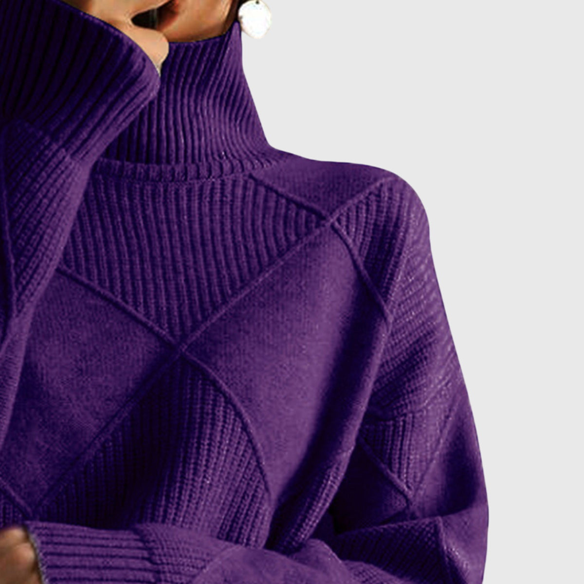 Roll Neck Jumper in Soft Knit Fabric for Casual Wear