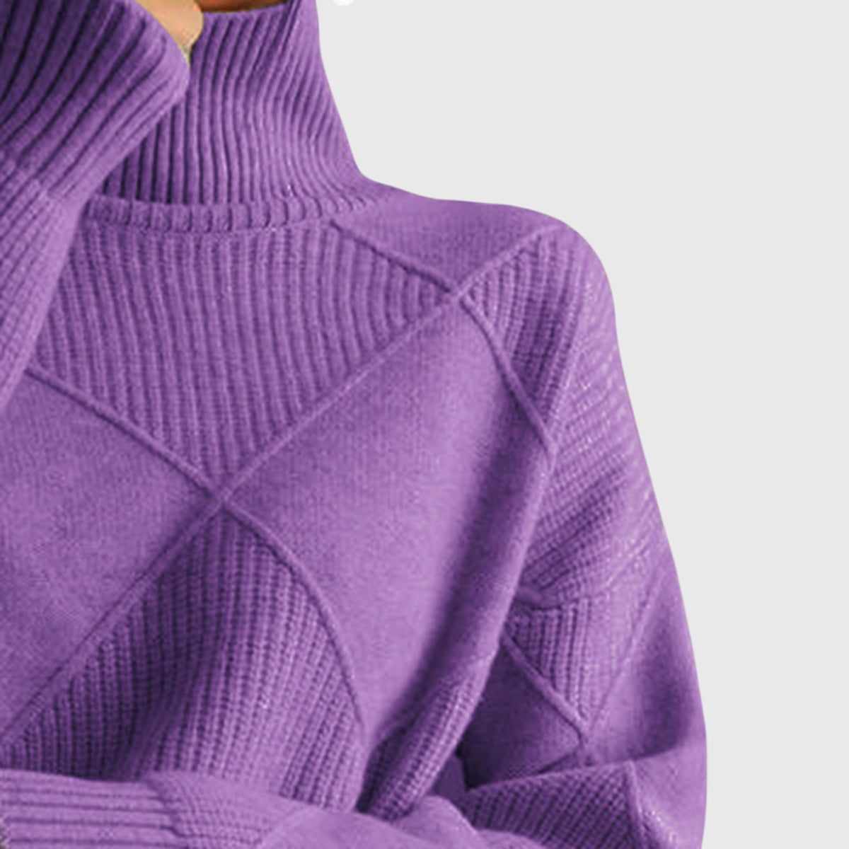 Roll Neck Jumper in Soft Knit Fabric for Casual Wear