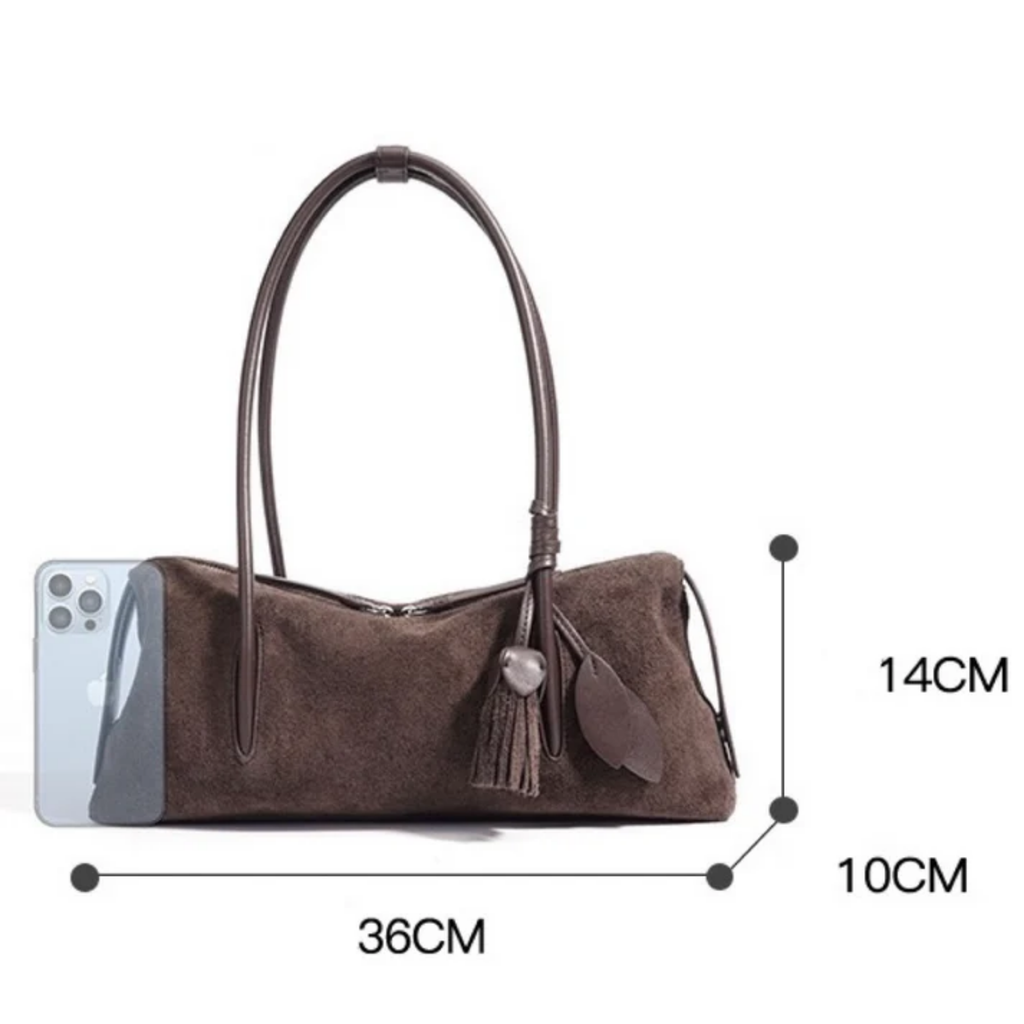 Leather Tassel Pendant Shoulder Bag UK – Stylish Pillow Design for Smart Casual, Office Wear