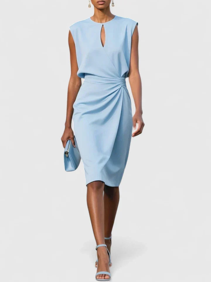 Draped Elegance Maxi Dress in Chiffon for Formal Events and Parties