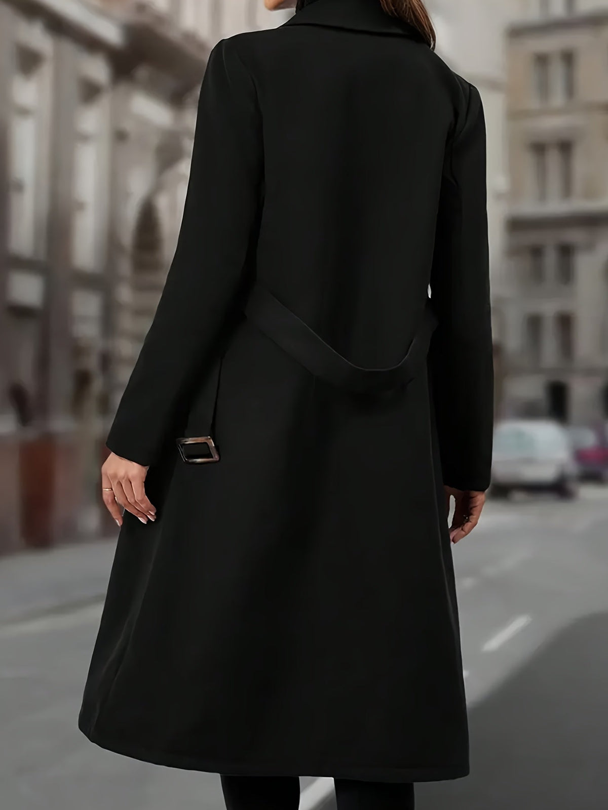 Double-Breasted Long Coat for Women | Warm Wool Blend | Elegant Outerwear