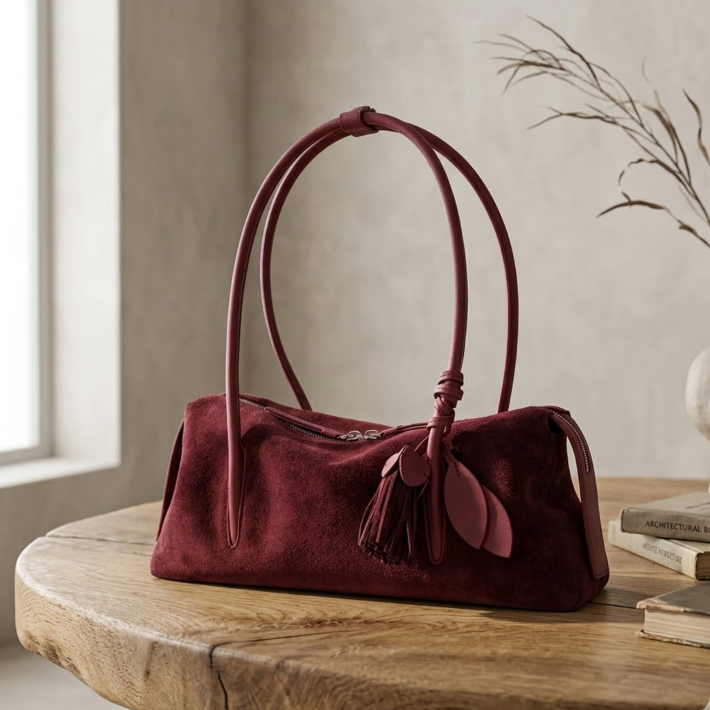 Leather Tassel Pendant Shoulder Bag UK – Stylish Pillow Design for Smart Casual, Office Wear