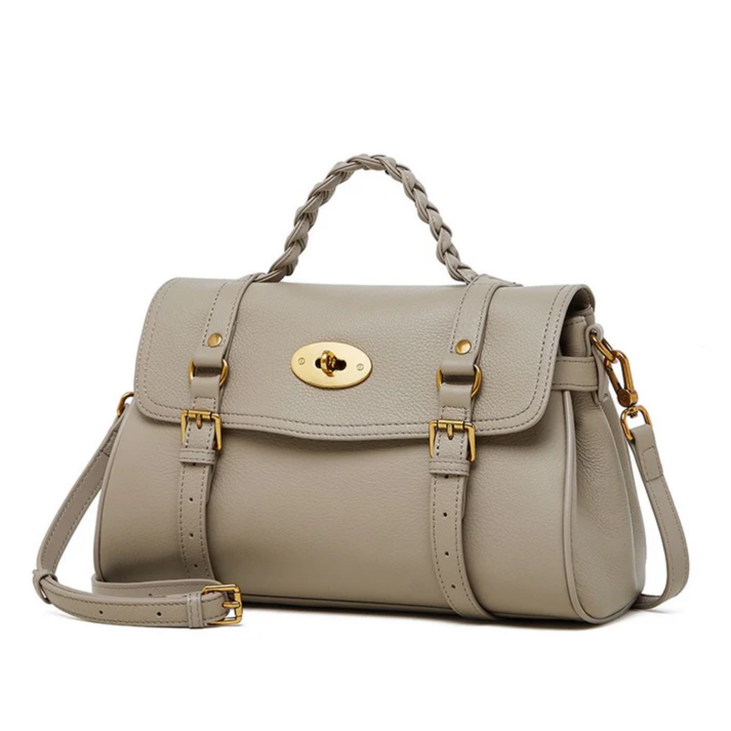 Brown Genuine Leather Braided Handle Satchel Bag Women UK – Everyday Use, Smart Casual