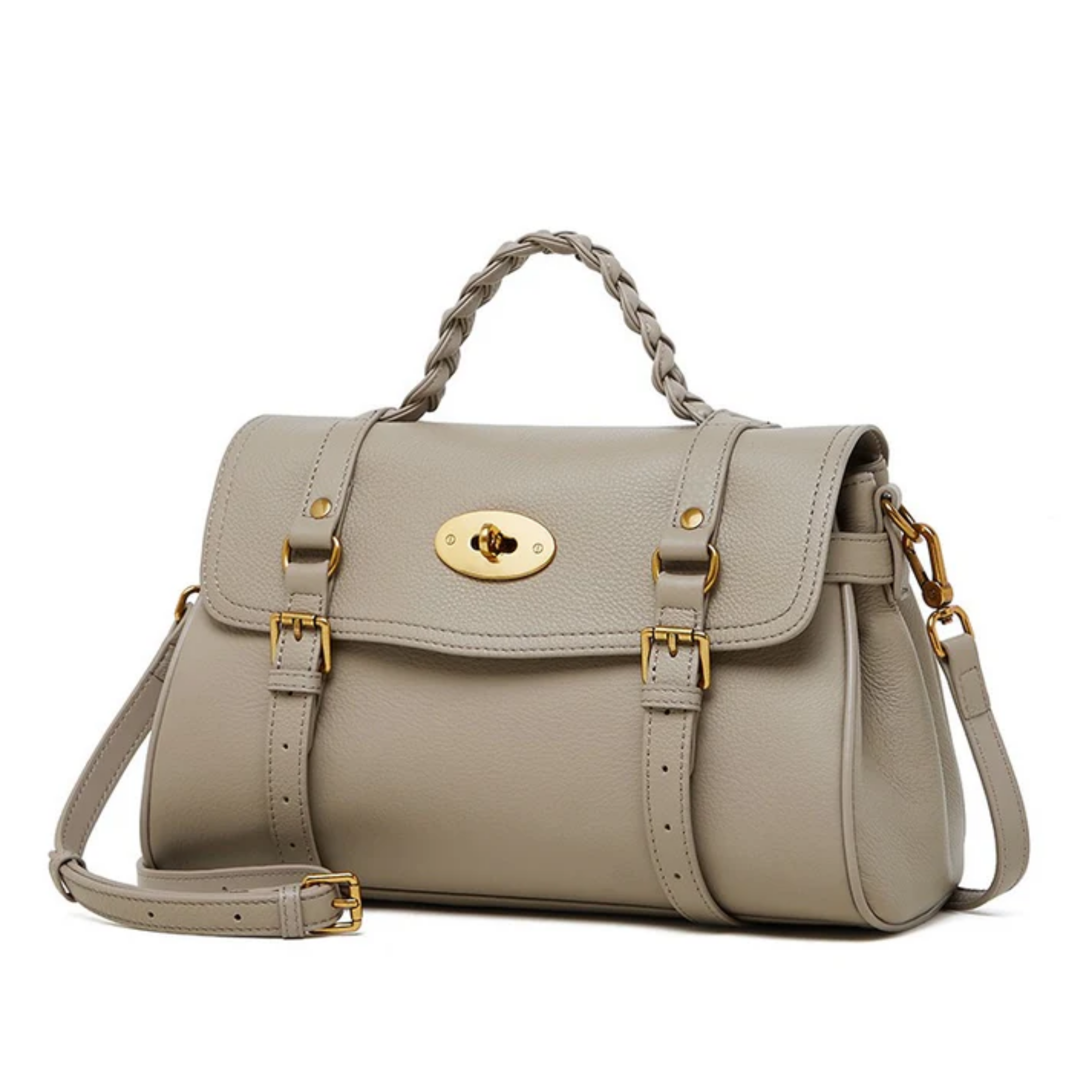 Brown Genuine Leather Braided Handle Satchel Bag Women UK – Everyday Use, Smart Casual