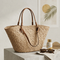 Rattan Wicker Summer Tote Bag Women UK – Handcrafted Sustainable Beach Bag, Holiday Outfit & Resort Wear