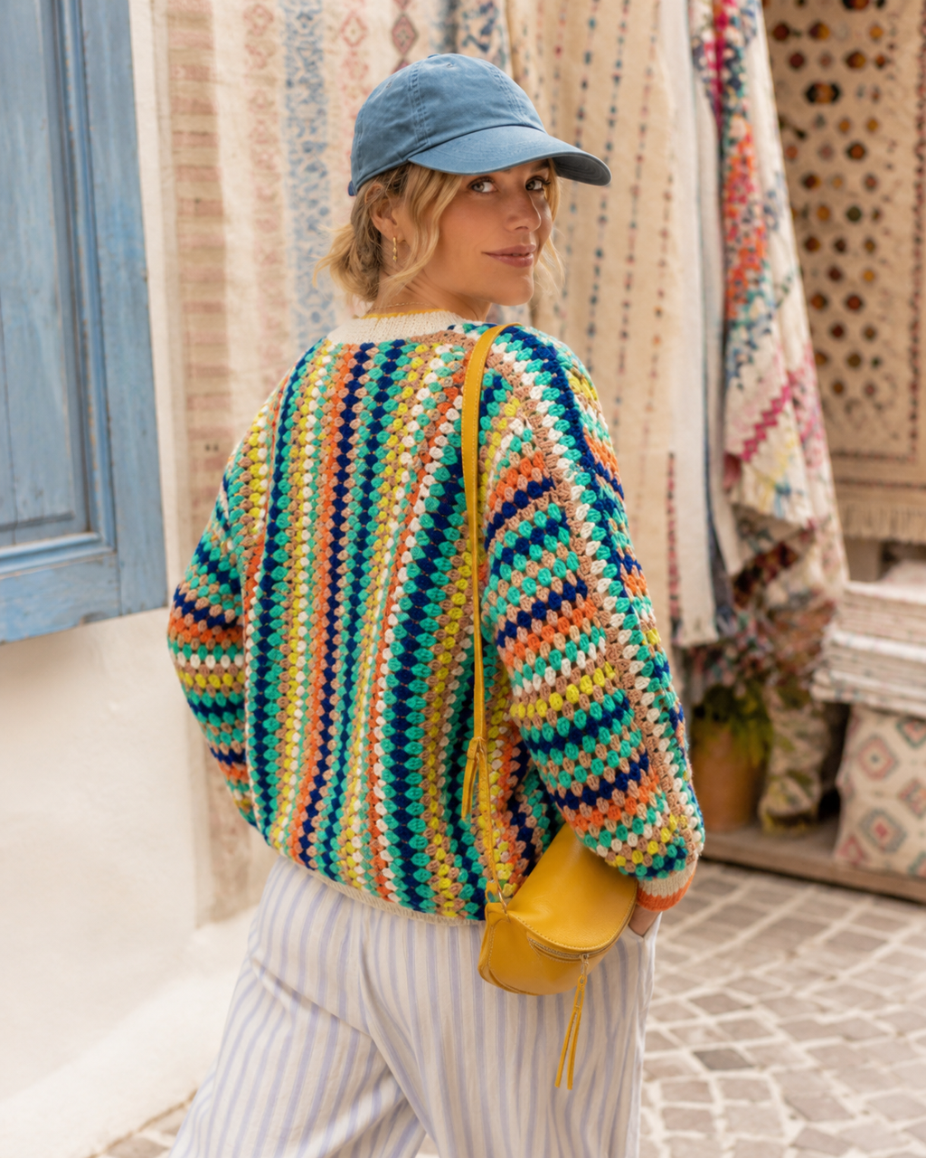 Everyday Vibe – Rainbow Striped Open-Front Cardigan