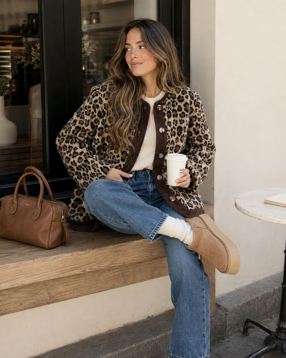 Bold & Playful – Leopard Print Button-Front Cardigan