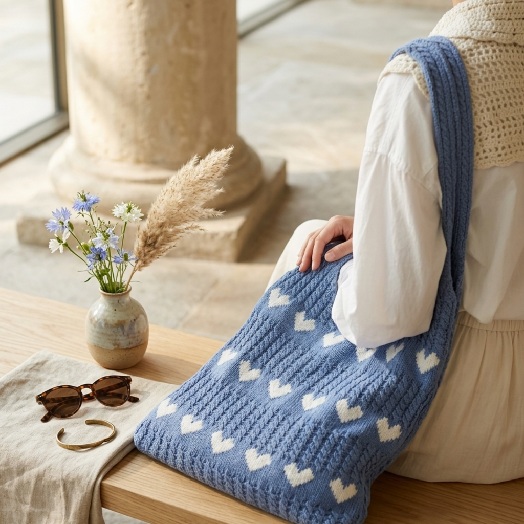 Hollow-Out Knitted Tote Bag UK – Sustainable Fashion Accessory for Office Wear, Holiday Use
