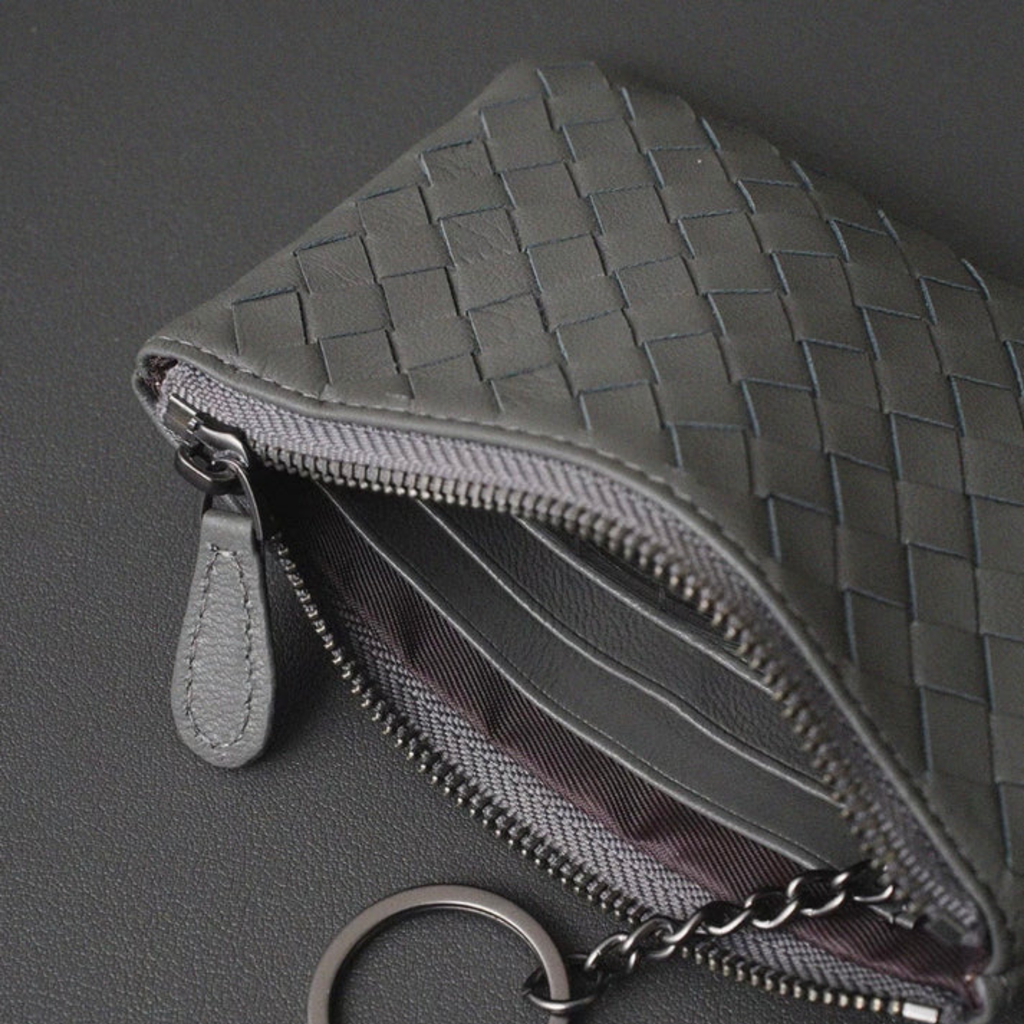 Handwoven Lambskin Key Fob and Card Wallet UK – Smart Casual Accessory for Office Wear, Holiday Use