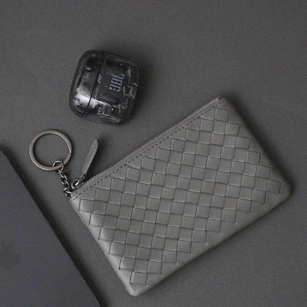 Handwoven Lambskin Key Fob and Card Wallet UK – Smart Casual Accessory for Office Wear, Holiday Use