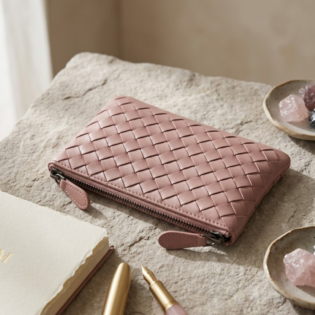 Handwoven Lambskin Key Fob and Card Wallet UK – Smart Casual Accessory for Office Wear, Holiday Use
