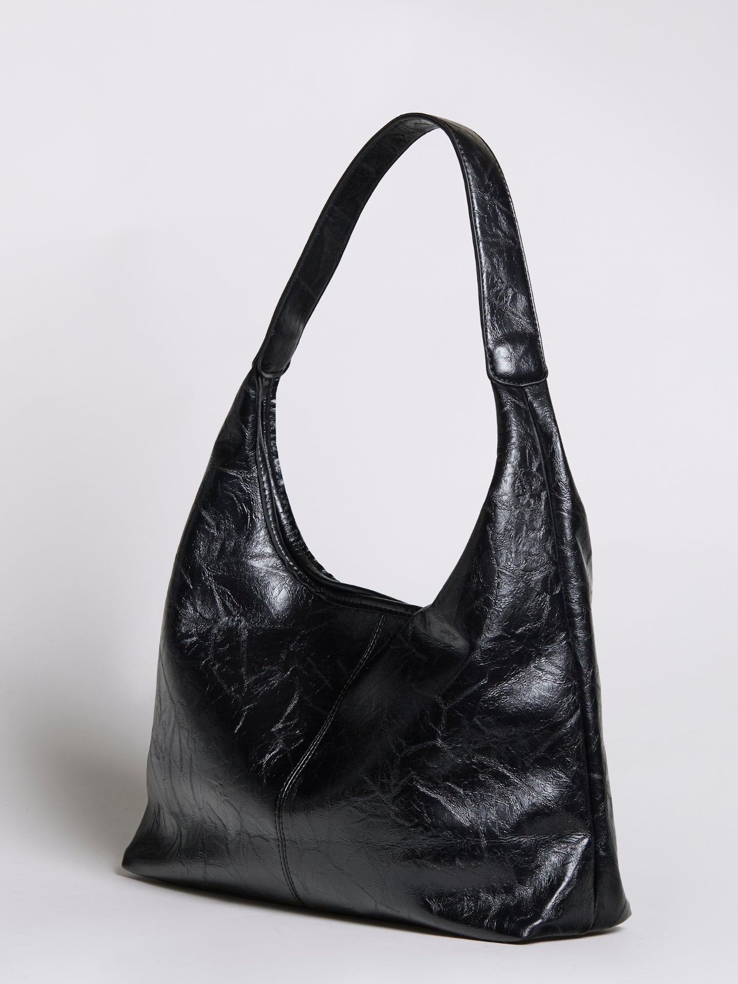 Black Distressed Vegan Leather Tote Bag Women UK – Stylish Durable Everyday Use, Smart Casual Office