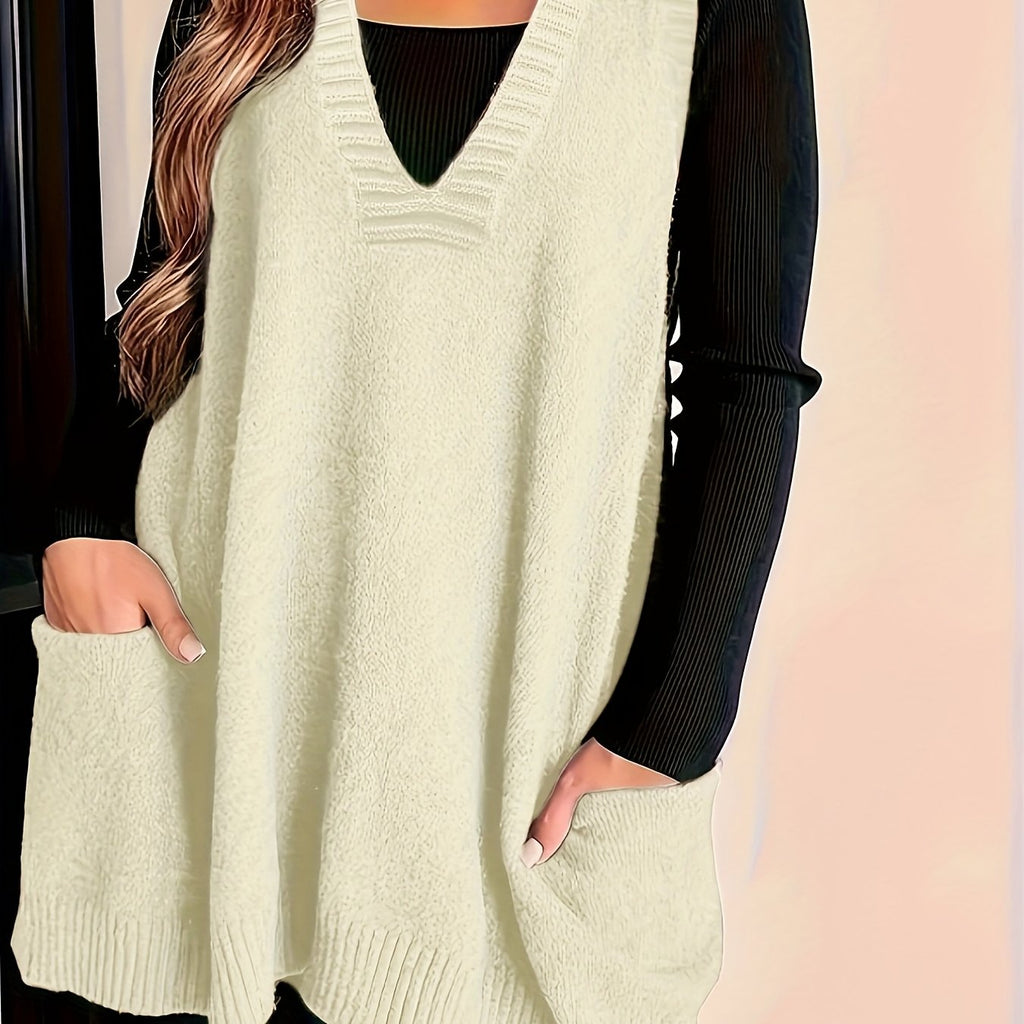 Relaxed Longline Vest in Soft Fabric for Casual Layering