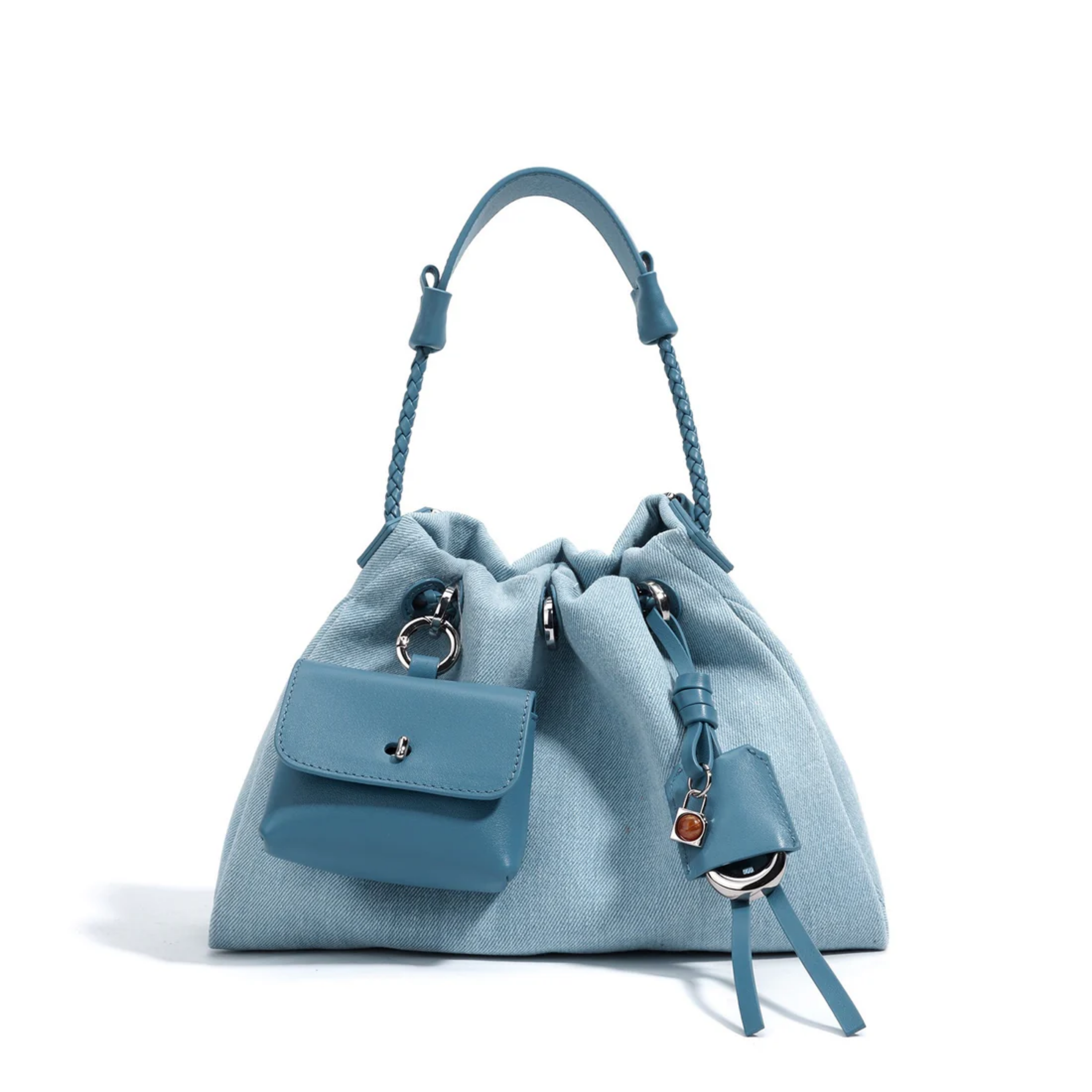 Genuine Leather Denim Patchwork Hobo Bag Women UK – Everyday Use, Smart Casual Accessory